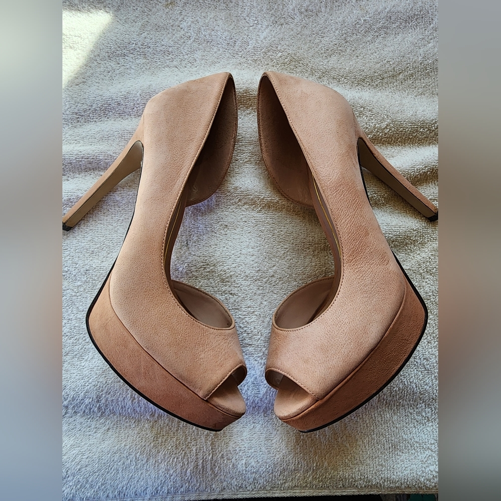 Enzo Angiolini Women's Slingback Light Pink Peep Toe Pumps, Size 6 1/2, Used - Picture 5 of 9